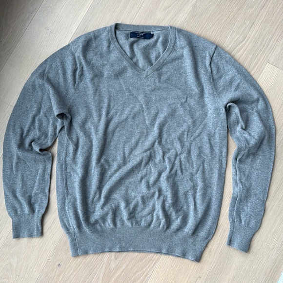 J. Crew Cashmere Vneck Sweater in Grey - Picture 1 of 7